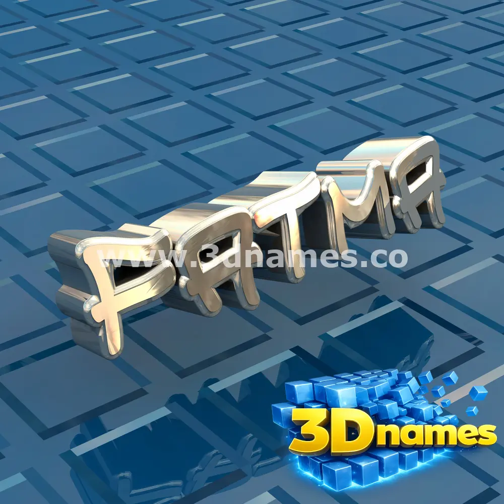 fatma in Blue Bling style - 3D name wallpaper