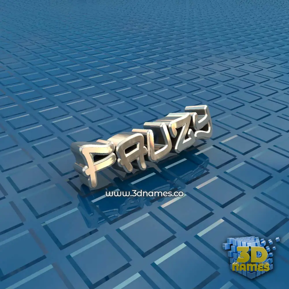 fauzy in Blue Bling style - 3D name wallpaper