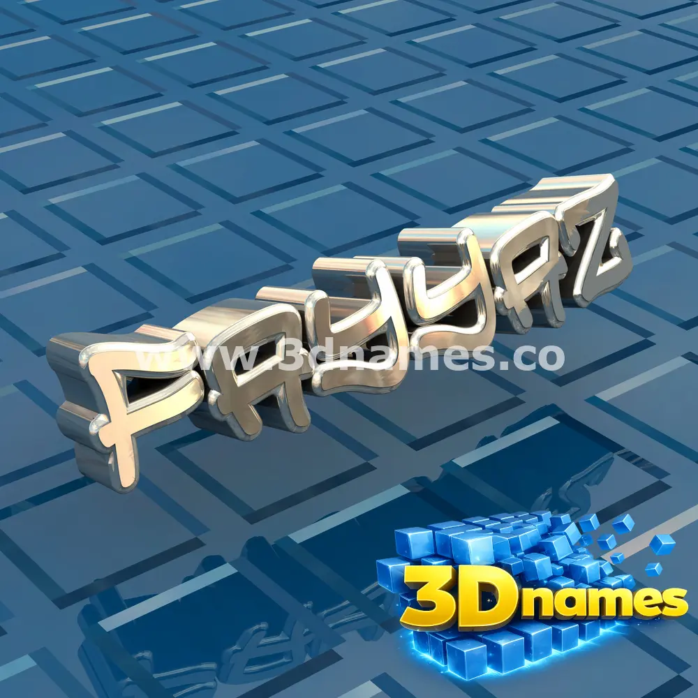 fayyaz in Blue Bling style - 3D name wallpaper