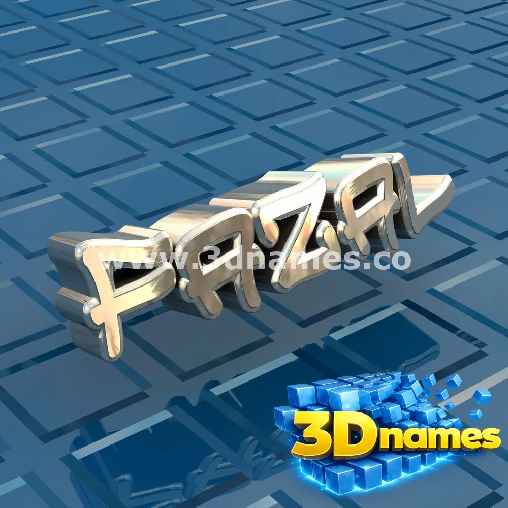 fazal in Blue Bling style - 3D name wallpaper