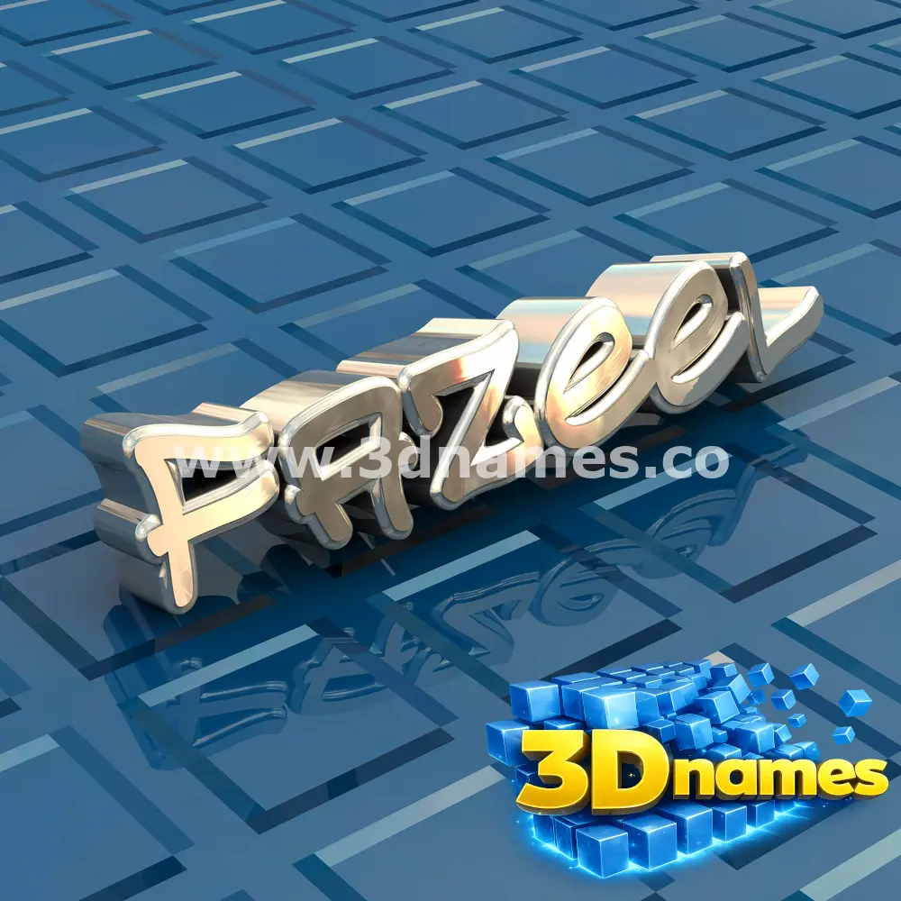 fazeel in Blue Bling style - 3D name wallpaper