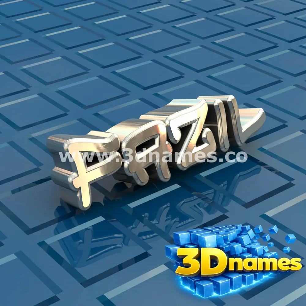 fazil in Blue Bling style - 3D name wallpaper