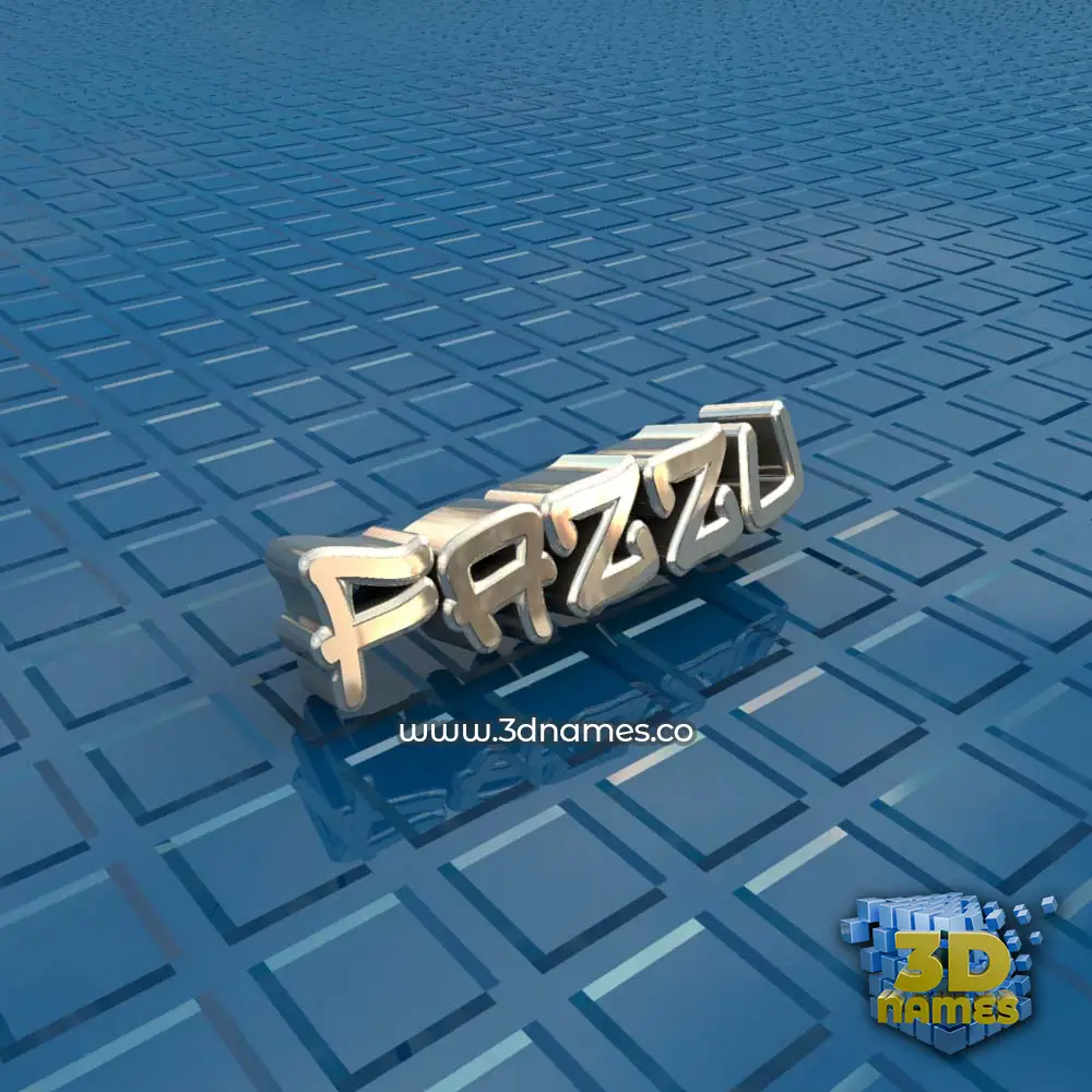 fazzu in Blue Bling style - 3D name wallpaper