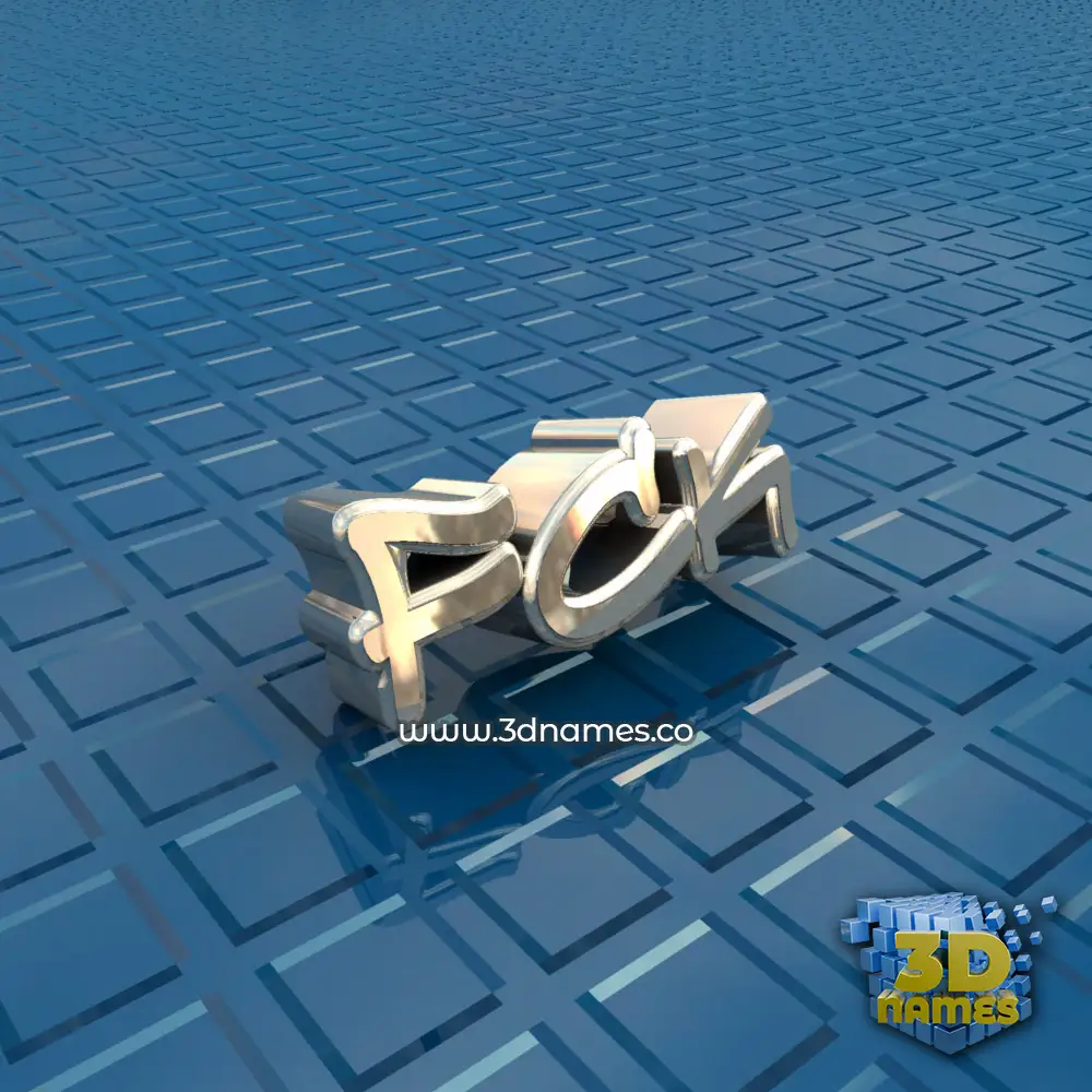 fck in Blue Bling style - 3D name wallpaper