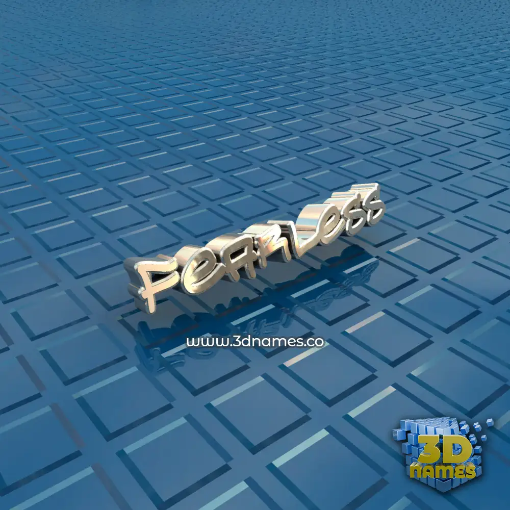 fearless in Blue Bling style - 3D name wallpaper