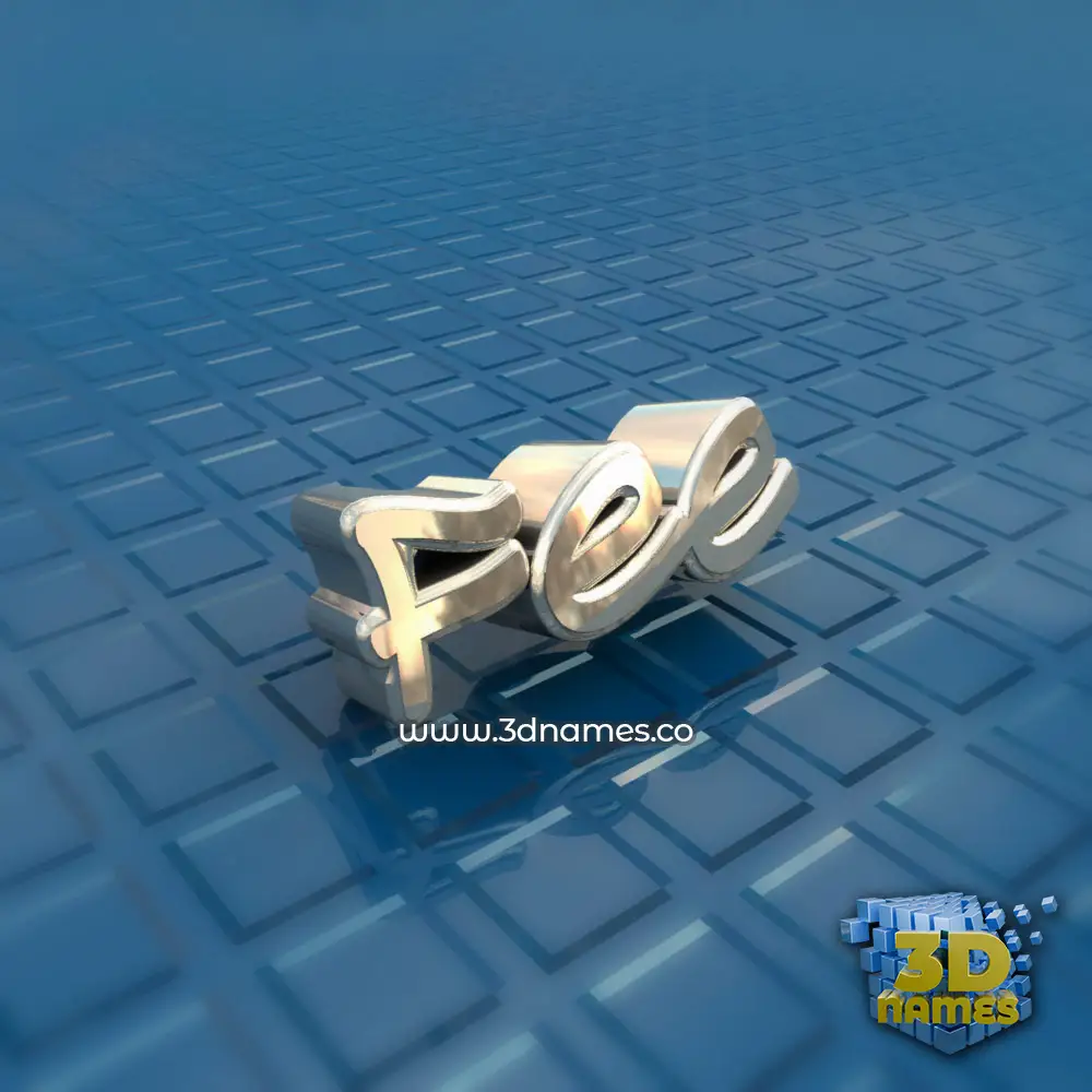 fee in Blue Bling style - 3D name wallpaper