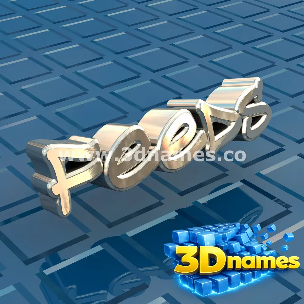 feeds in Blue Bling style - 3D name wallpaper