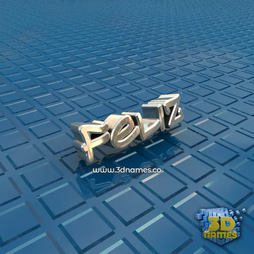 feliz in Blue Bling style - 3D name wallpaper