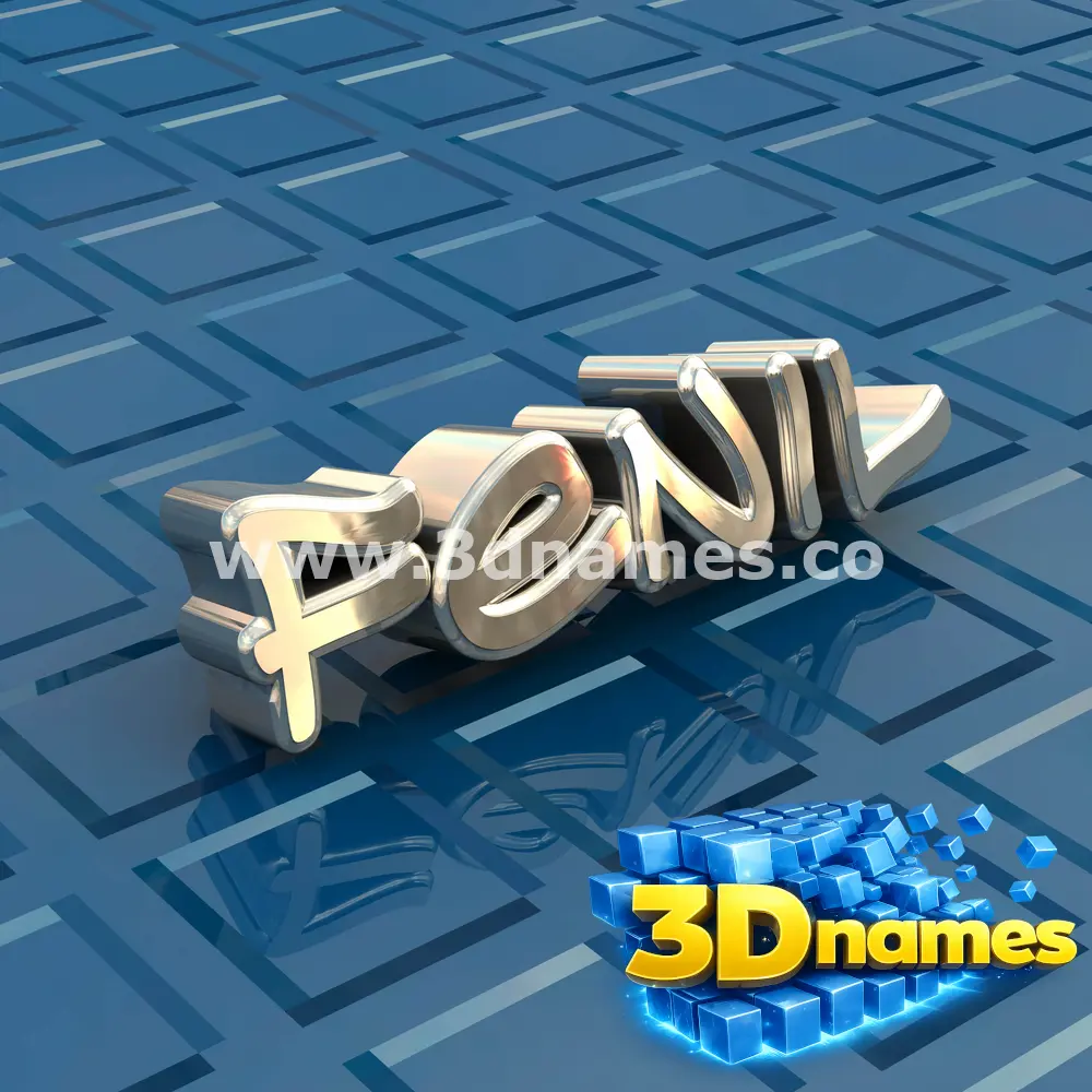 fenil in Blue Bling style - 3D name wallpaper