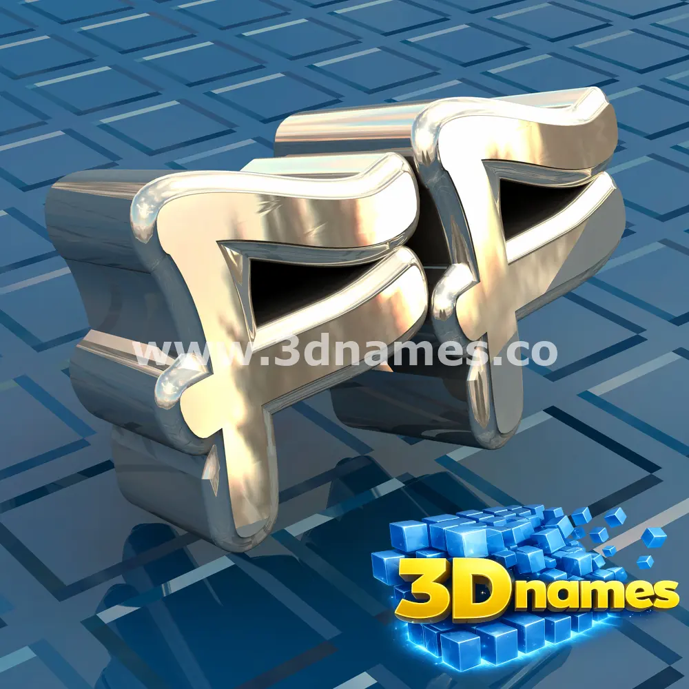 ff in Blue Bling style - 3D name wallpaper