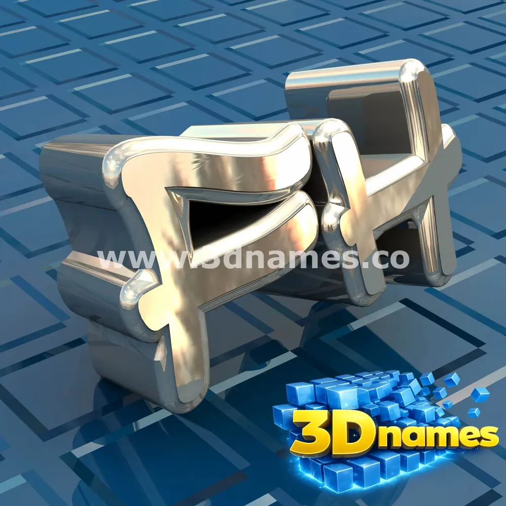 fh in Blue Bling style - 3D name wallpaper