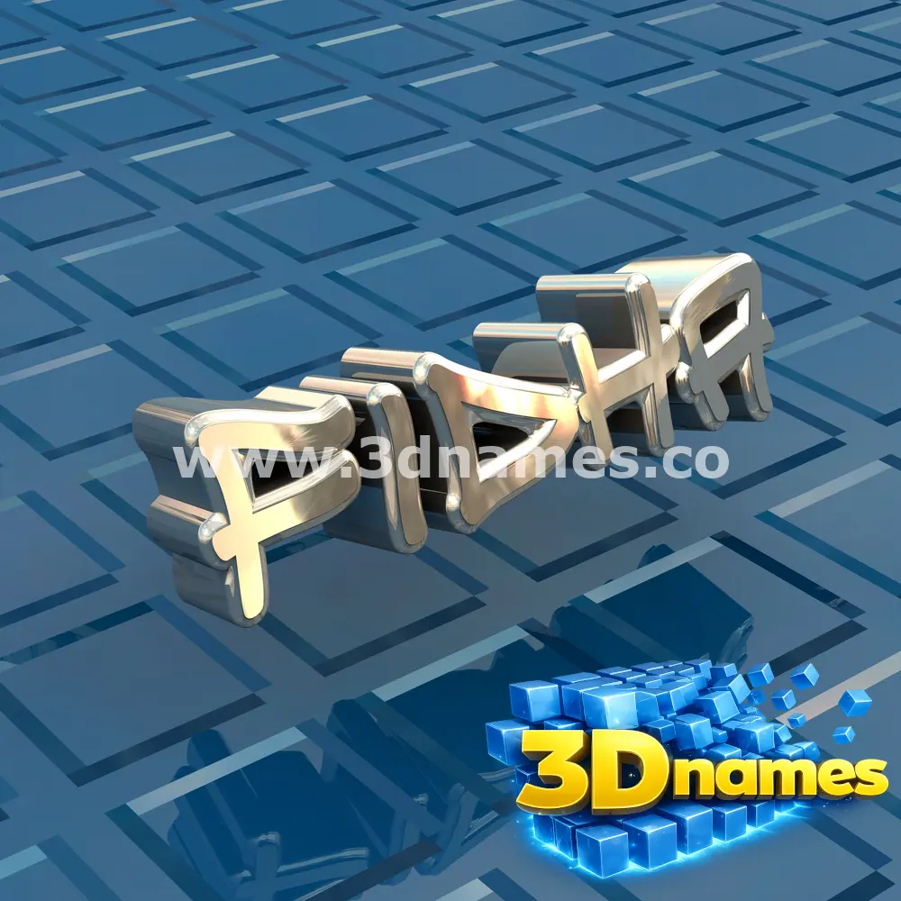 fidha in Blue Bling style - 3D name wallpaper