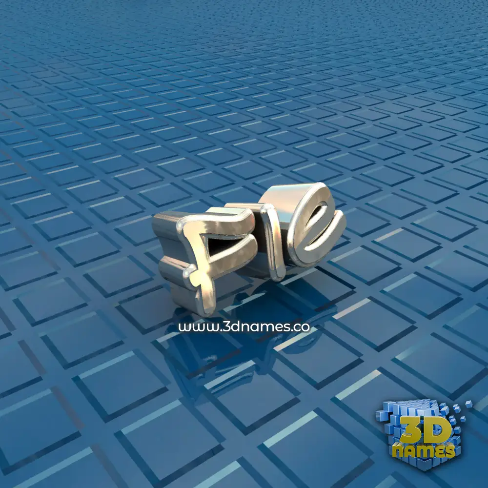 fie in Blue Bling style - 3D name wallpaper