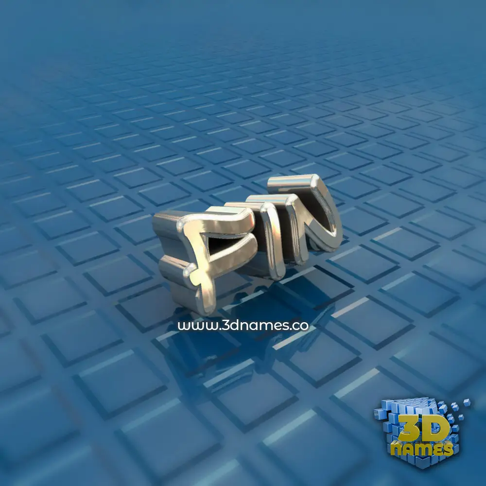 fin in Blue Bling style - 3D name wallpaper