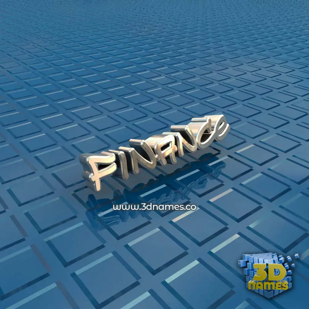 finance in Blue Bling style - 3D name wallpaper