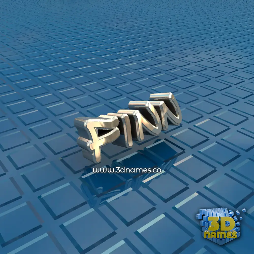 finn in Blue Bling style - 3D name wallpaper