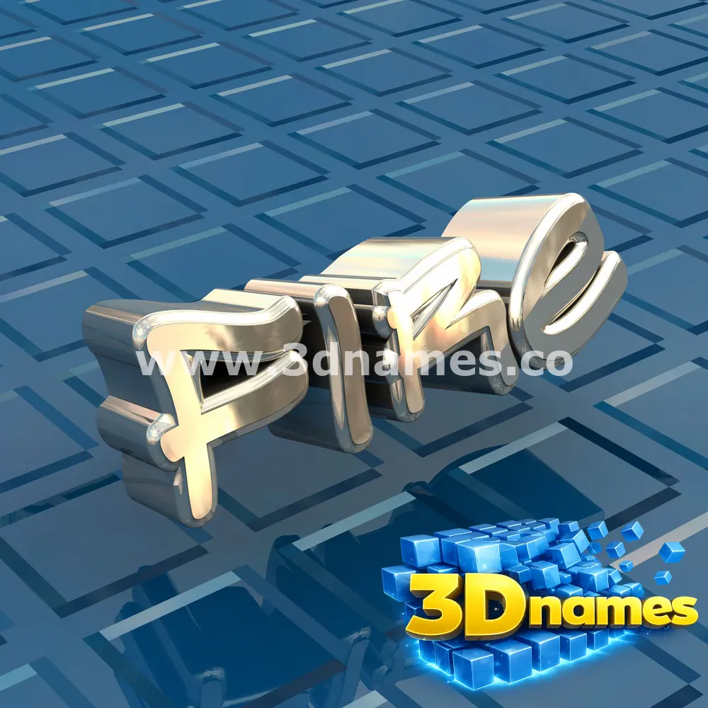 fire in Blue Bling style - 3D name wallpaper