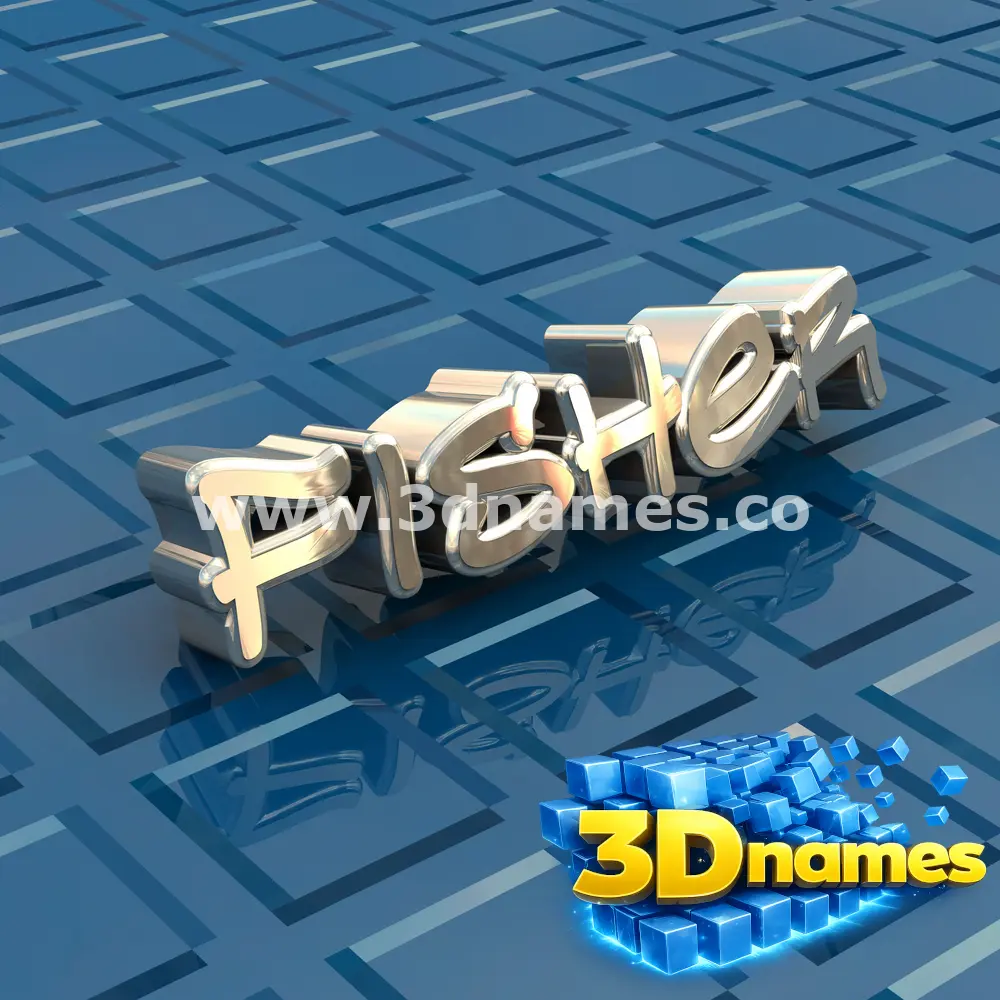 fisher in Blue Bling style - 3D name wallpaper