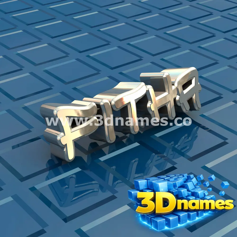 fitha in Blue Bling style - 3D name wallpaper
