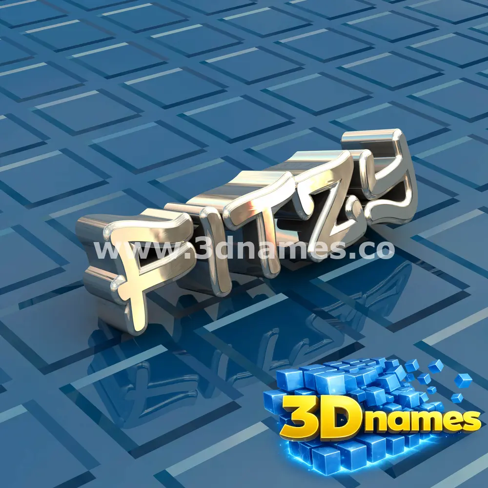 fitzy in Blue Bling style - 3D name wallpaper