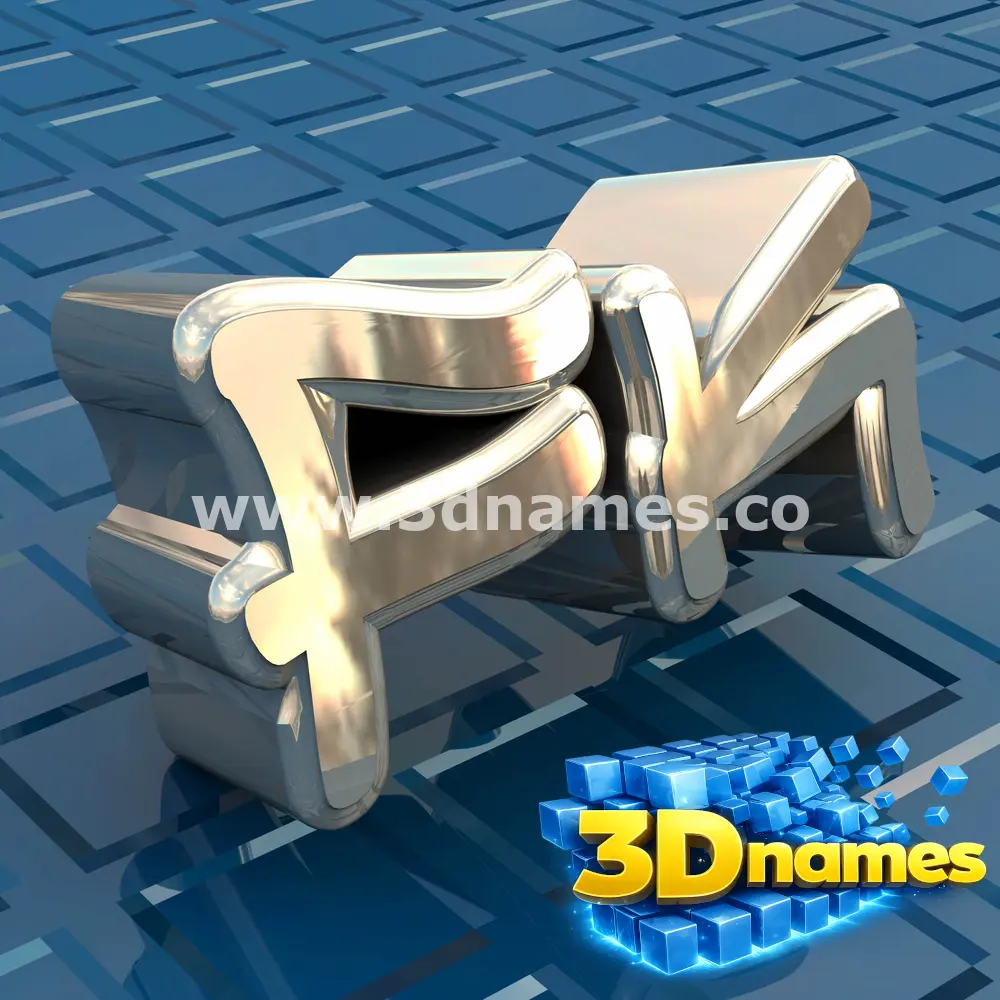 fk in Blue Bling style - 3D name wallpaper