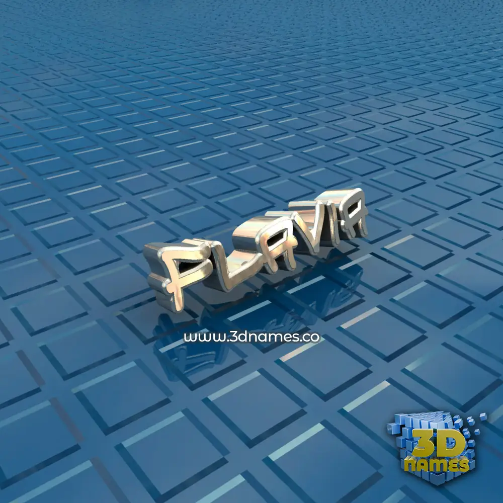 flavia in Blue Bling style - 3D name wallpaper