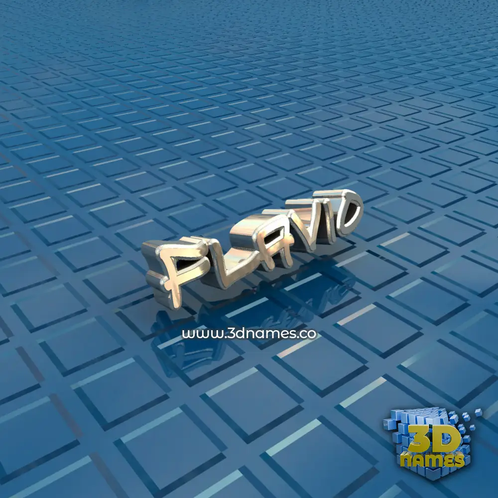 flavio in Blue Bling style - 3D name wallpaper