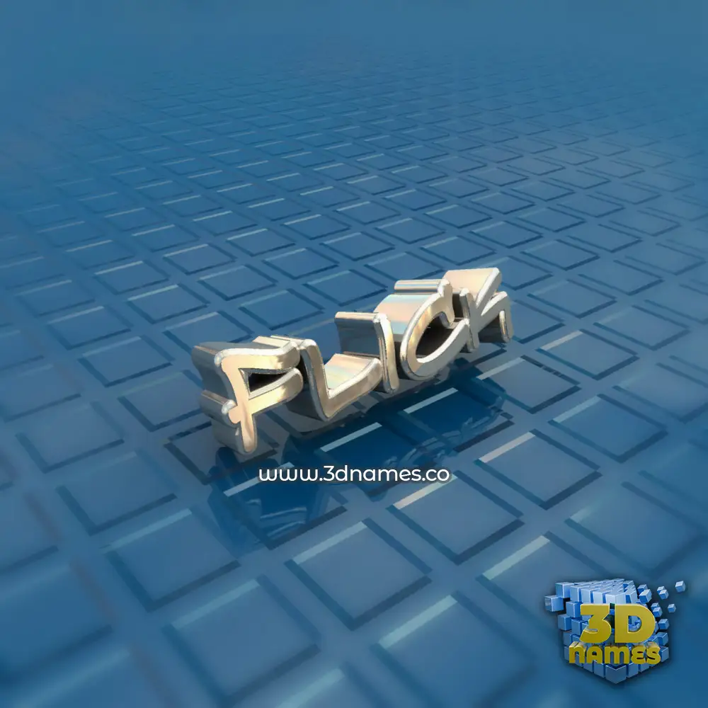 flick in Blue Bling style - 3D name wallpaper