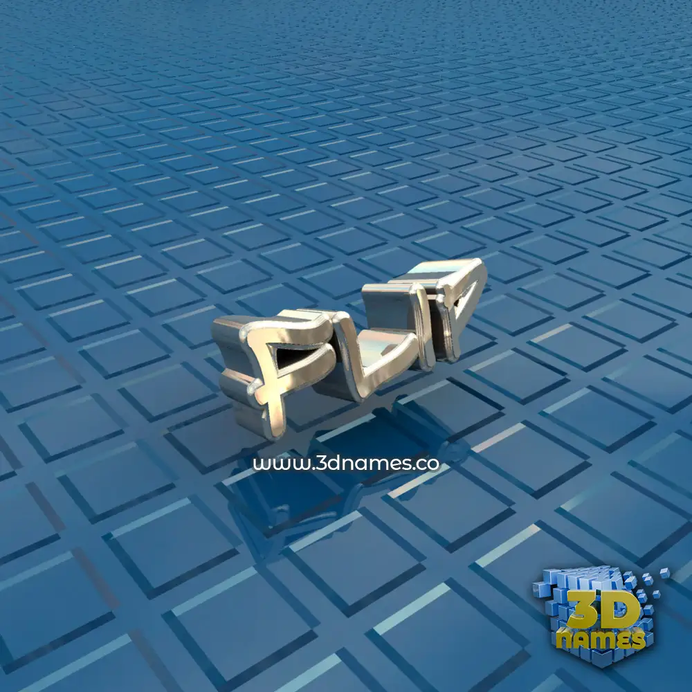 flip in Blue Bling style - 3D name wallpaper