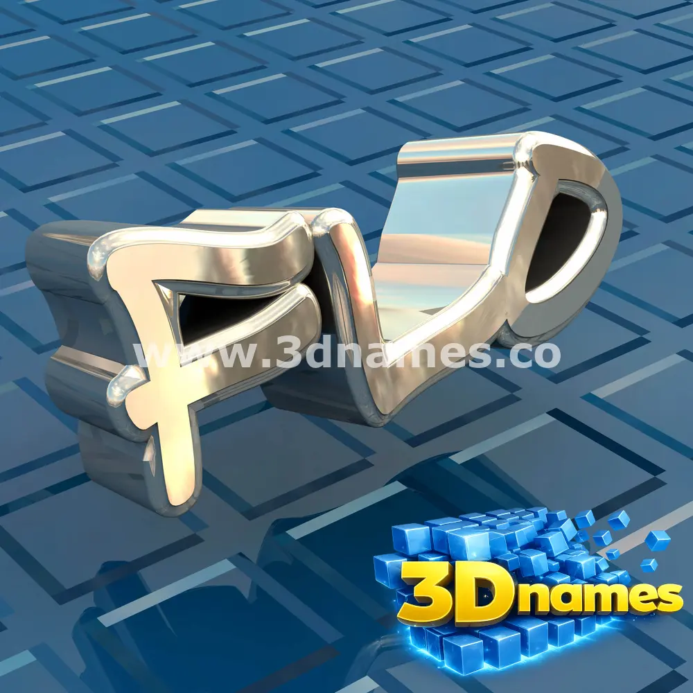 flo in Blue Bling style - 3D name wallpaper