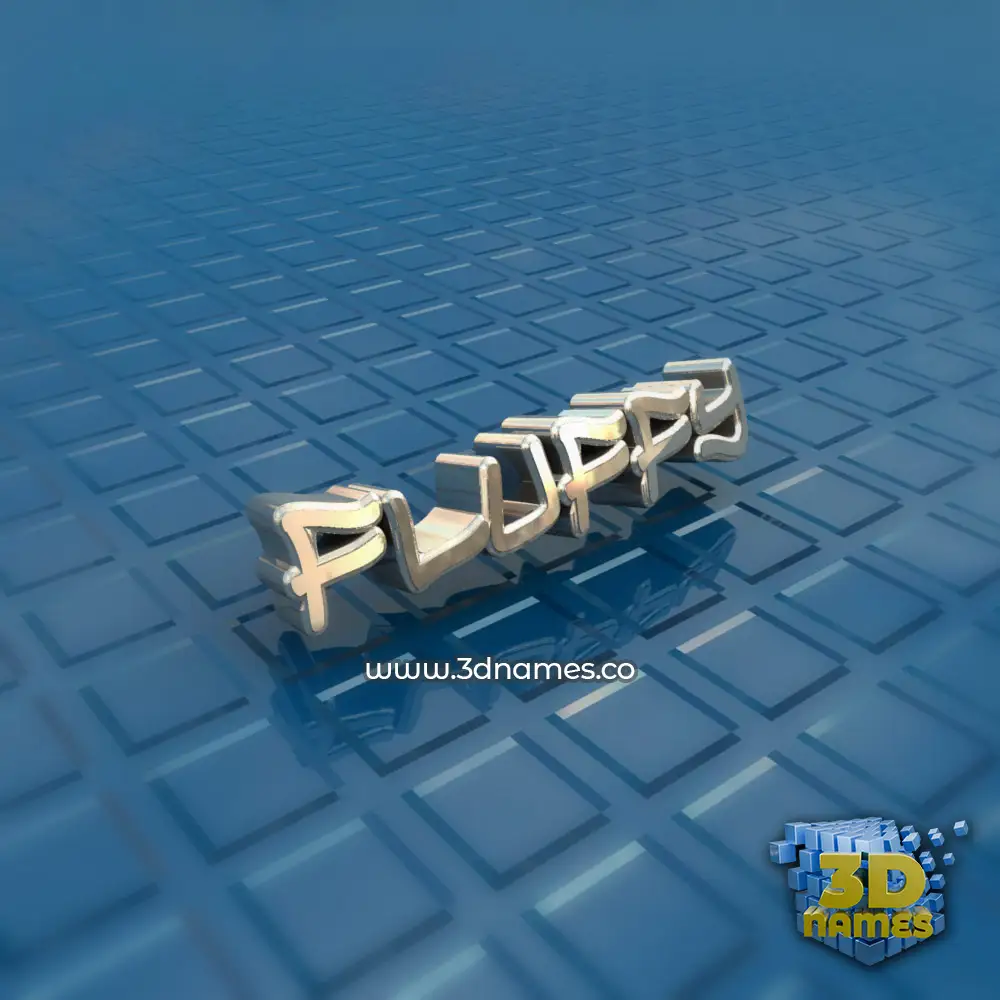 fluffy in Blue Bling style - 3D name wallpaper