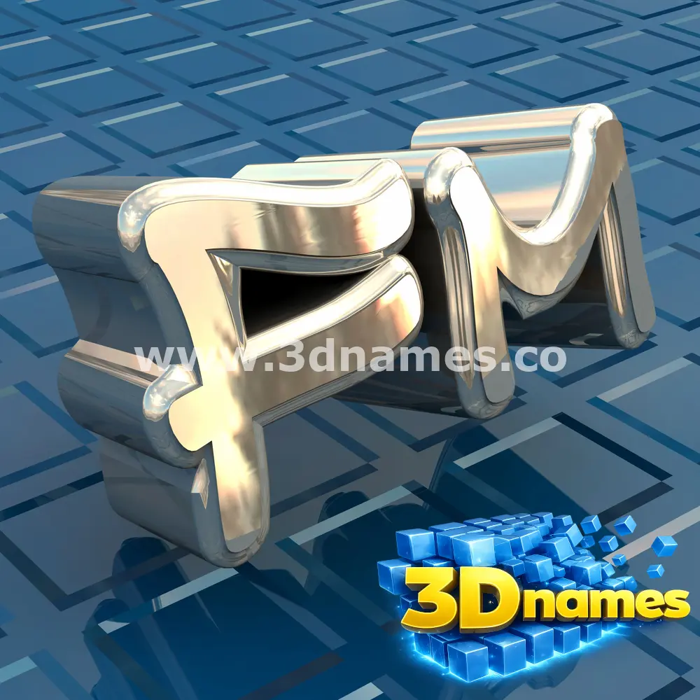fm in Blue Bling style - 3D name wallpaper