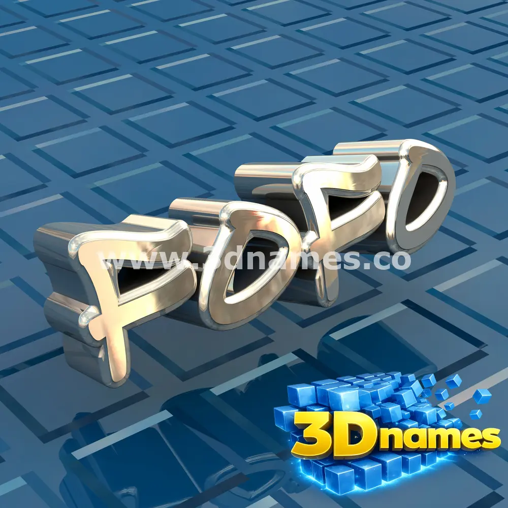 fofo in Blue Bling style - 3D name wallpaper