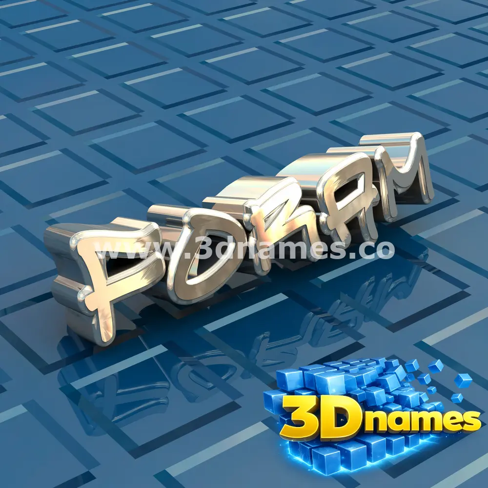 foram in Blue Bling style - 3D name wallpaper