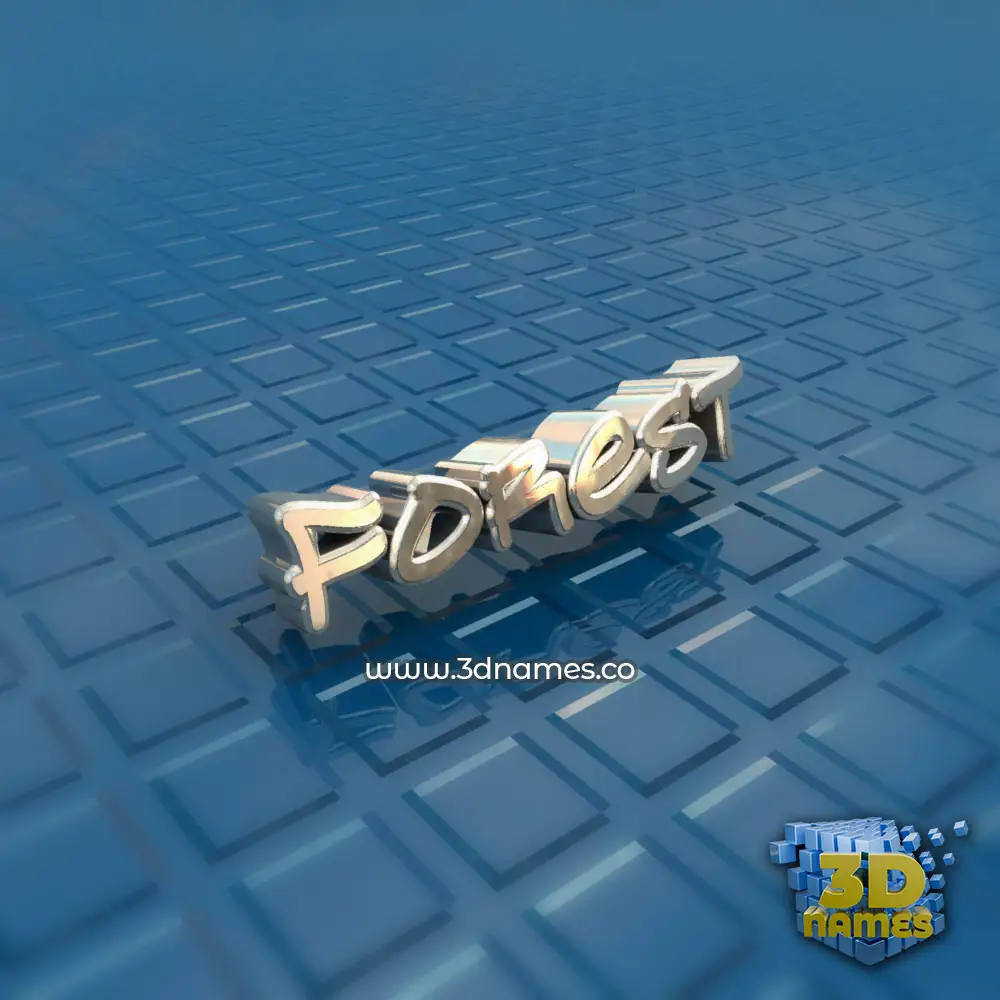 forest in Blue Bling style - 3D name wallpaper