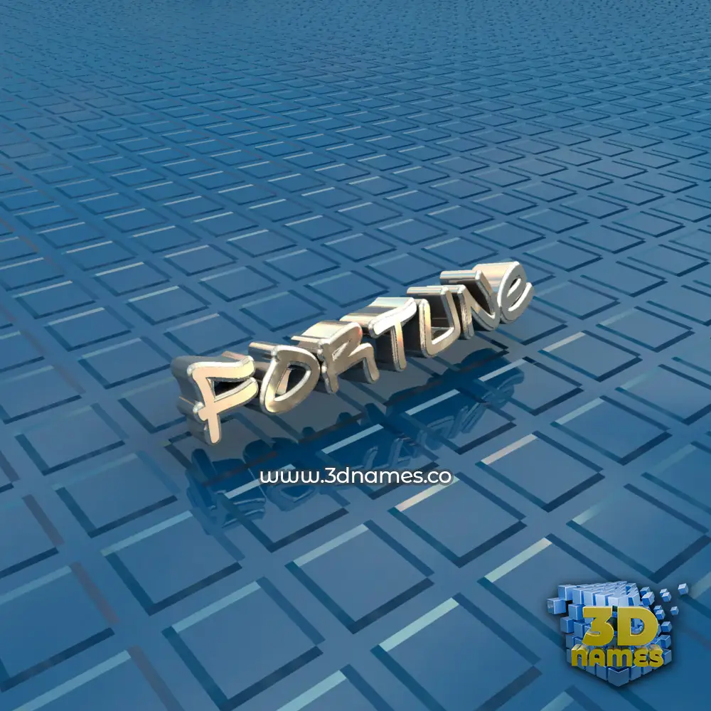 fortune in Blue Bling style - 3D name wallpaper