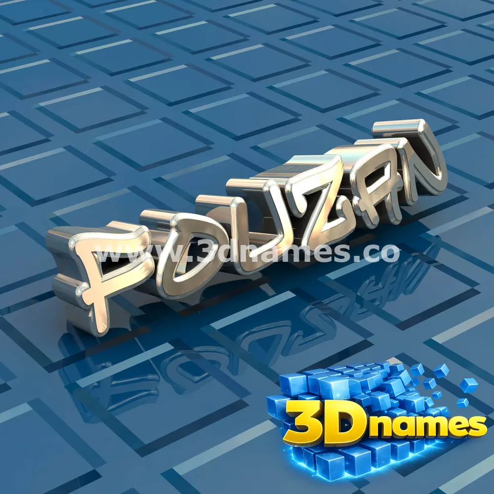 fouzan in Blue Bling style - 3D name wallpaper