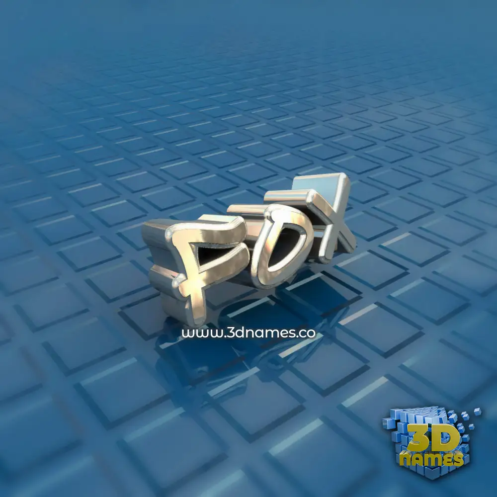 fox in Blue Bling style - 3D name wallpaper