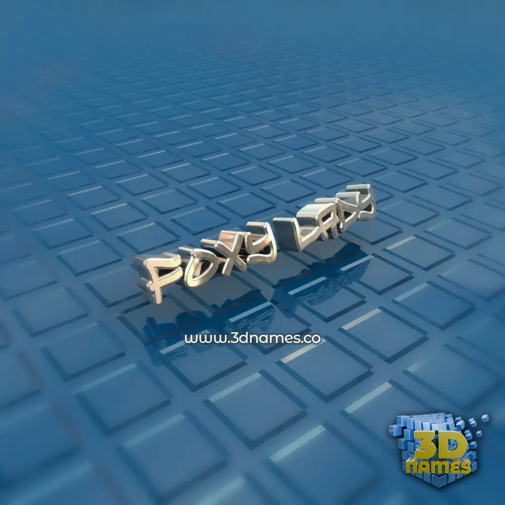 foxy lady in Blue Bling style - 3D name wallpaper