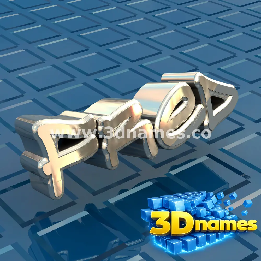 fred in Blue Bling style - 3D name wallpaper