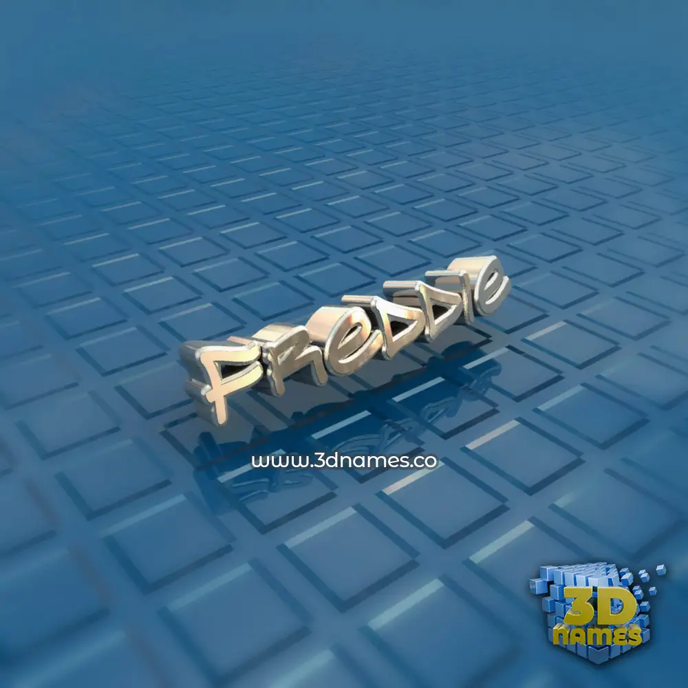 freddie in Blue Bling style - 3D name wallpaper