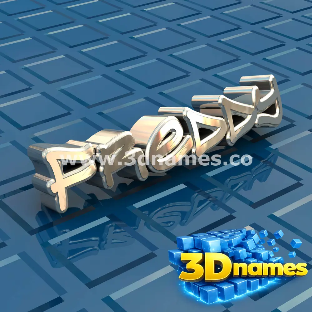 freddy in Blue Bling style - 3D name wallpaper