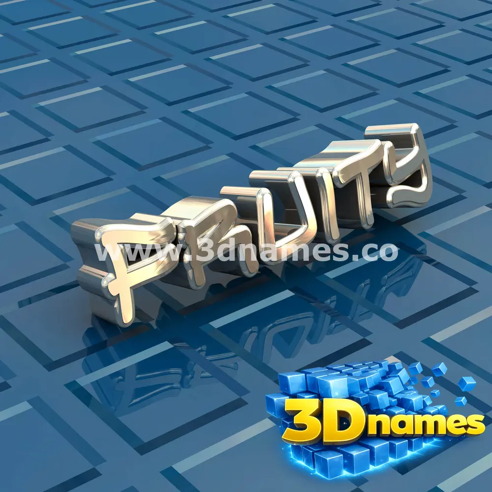 fruity in Blue Bling style - 3D name wallpaper