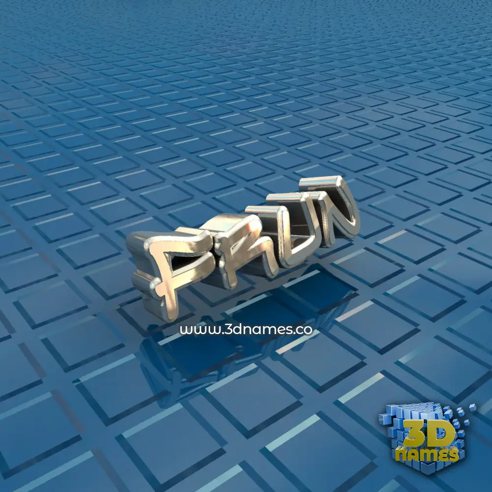 frun in Blue Bling style - 3D name wallpaper