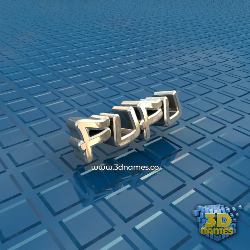 fufu in Blue Bling style - 3D name wallpaper