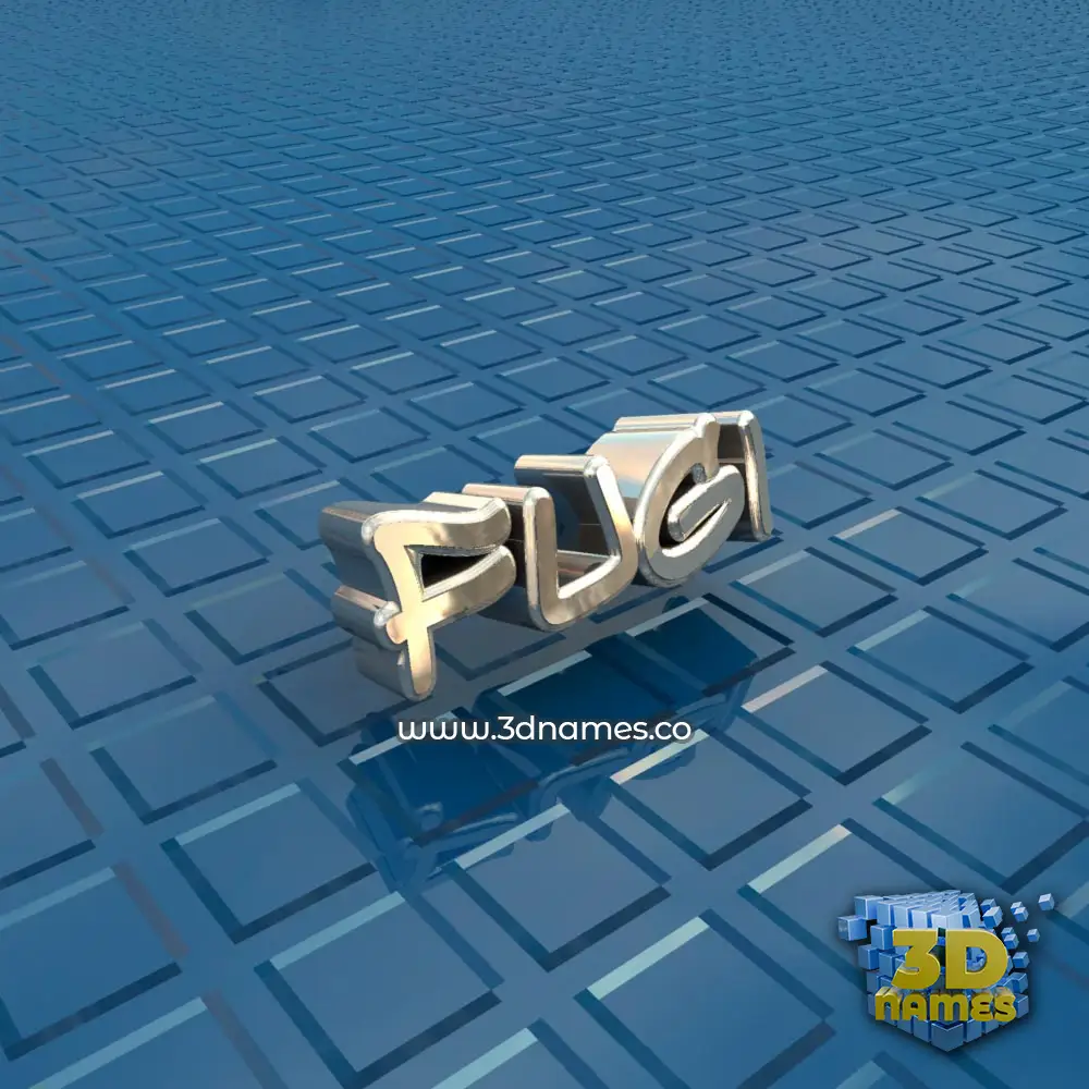 fugi in Blue Bling style - 3D name wallpaper