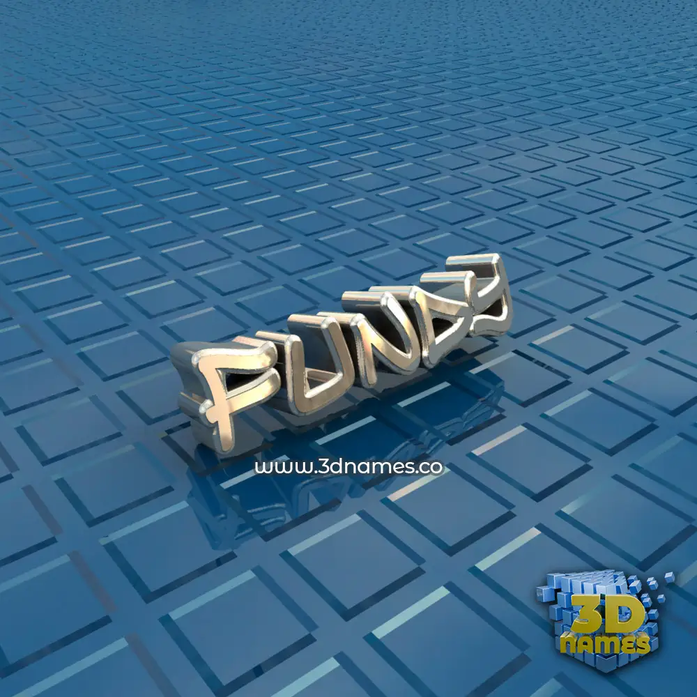 fundy in Blue Bling style - 3D name wallpaper