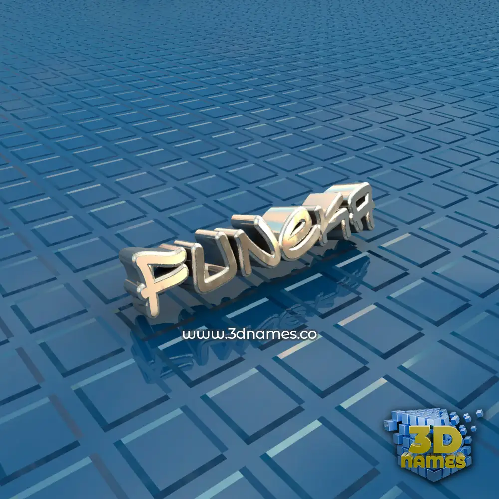 funeka in Blue Bling style - 3D name wallpaper