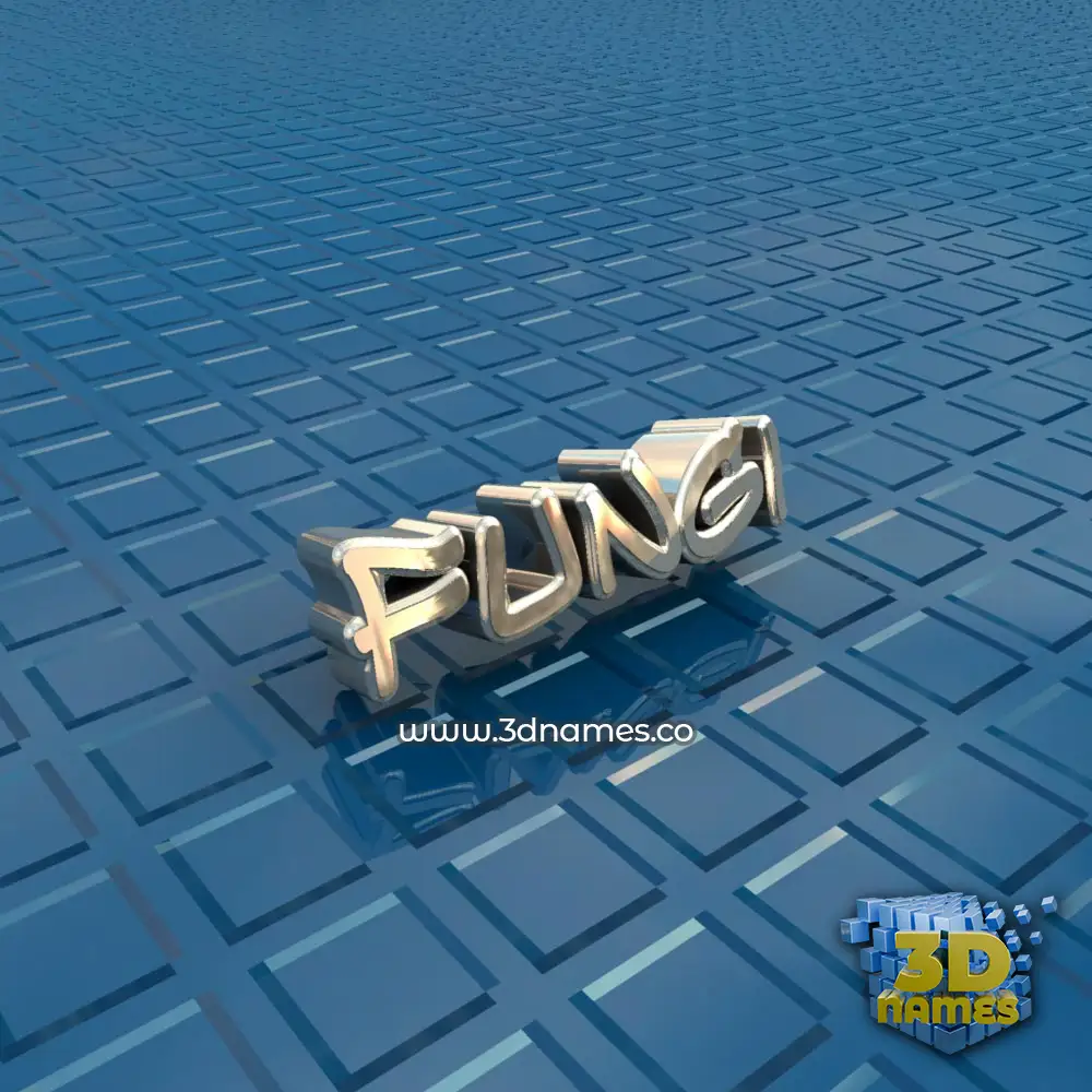 fungi in Blue Bling style - 3D name wallpaper