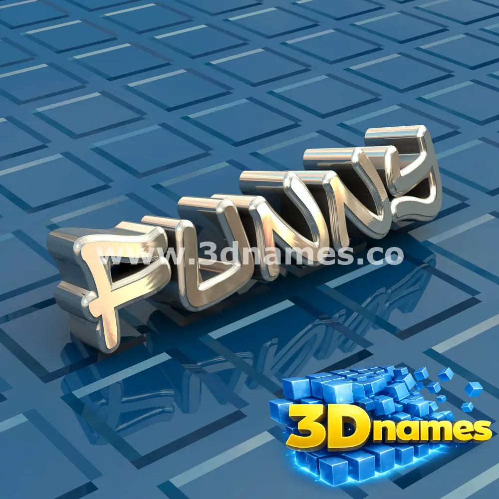 funny in Blue Bling style - 3D name wallpaper